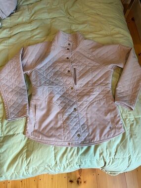 Royal Robbins Light Pink Reversible Quilted Jacket with Snap Front